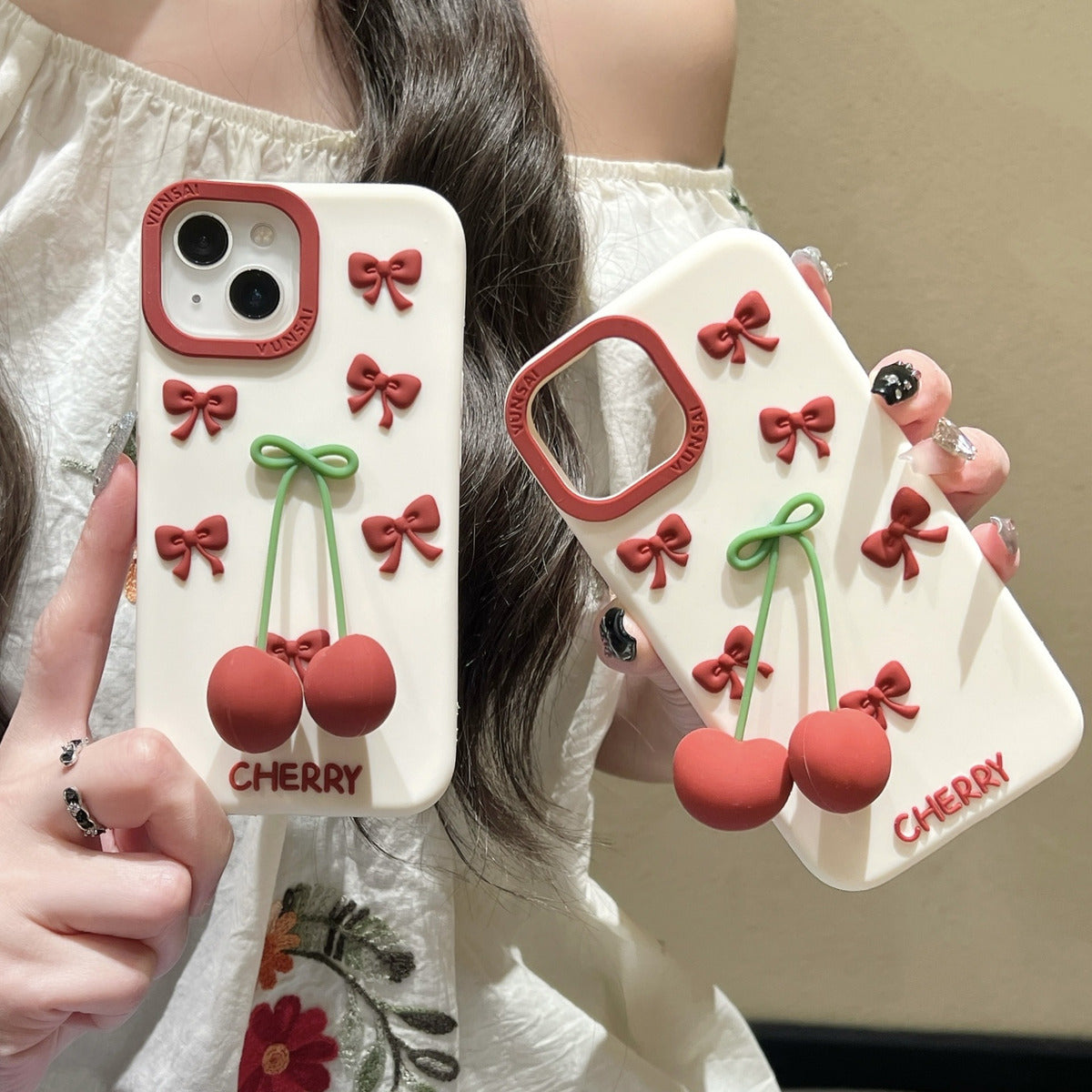 POCHETTE CERISE IPHONE
